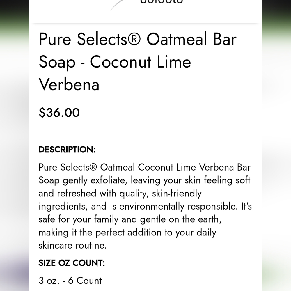 Pure Selects Coconut Lime Verbena Luxury Bar Soap 6-Pack - Picture 6 of 7